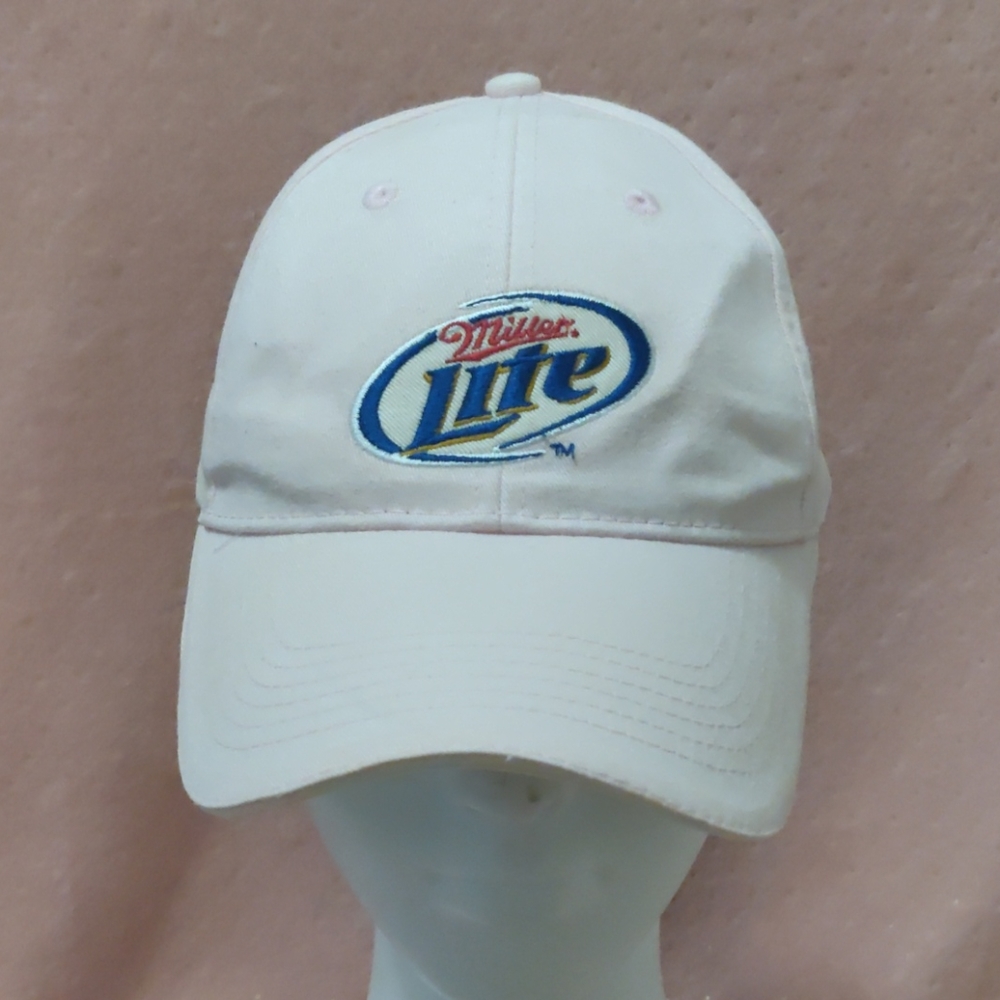 Miller light cap/hat adjustable light pink
